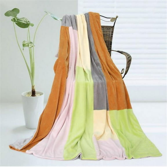Onitiva - Paradise Soft Coral Fleece Patchwork Throw Blanket