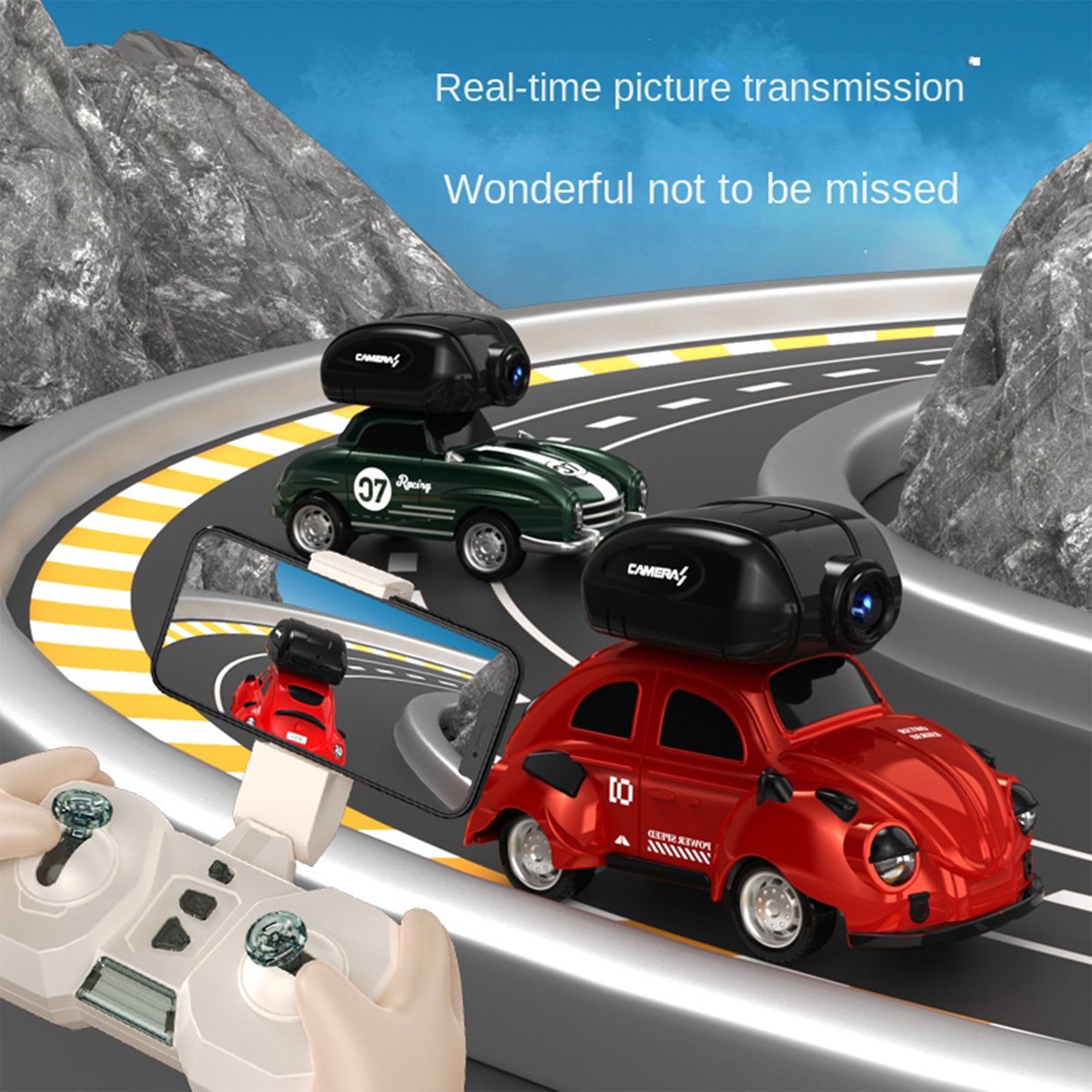 Mini Remote Control Car with Camera, FPV RC Car, Blue