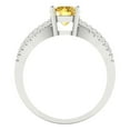 thumbnail image 4 of Clara Pucci 14K White Gold Solid Gold Yellow Solitaire with Accents Anniversary Ring for Women - 1.27 cttw Round Cut, 4 of 8