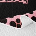 thumbnail image 5 of meiyoeat Pink Monogram L Twin Quilt Set For Girls,Fashion Leopard Pattern Twin Coverlet Set For Kids,2 Pieces, 5 of 7