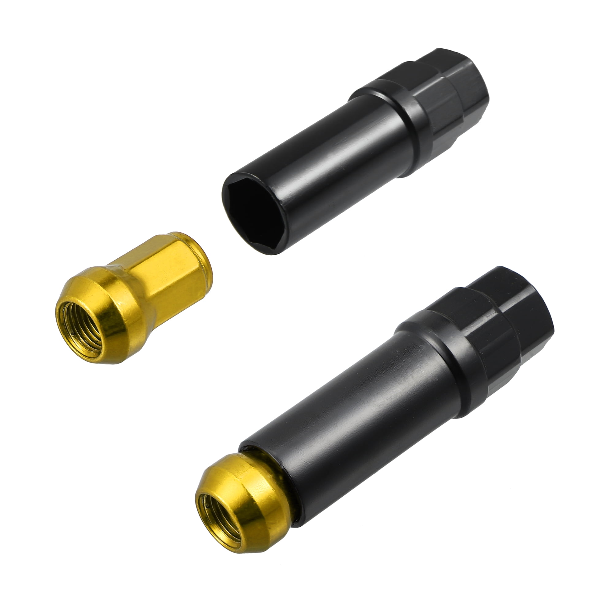 Unique Bargains 20Pcs M12 x 1.25 Car Lug Nuts with Socket Key Gold Tone