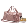 thumbnail image 4 of Bolsa de deporte para gimnasio, con bolsa para zapatos, bolsa impermeable, bolsa de viaje, rosa claro, 4 of 4