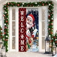 thumbnail image 2 of Christmas Door Cover Decoration, Christmas Snowman Santa Claus Snowflake Merry Christmas Door Cover, Winter Snowman Backdrop Background Banner For Front Door Porch Xmas Party Decor Supplies, 36X70IN, 2 of 5