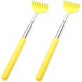 thumbnail image 1 of - Ultimate Telescopic Stainless Steel Extendable Back Scratcher (Pack 2, Yellow), 1 of 1