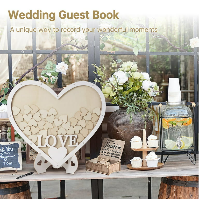 Wooden Heart Wedding Guest Book