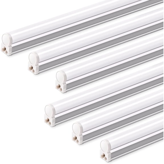 Barrina 6-Pack T5 3FT LED Shop Light 1900LM 5000K Daylight White 16W Utility Light Fixture Commercial Bay Light for Workshop Garage Corded Electric with ON/Off Switch