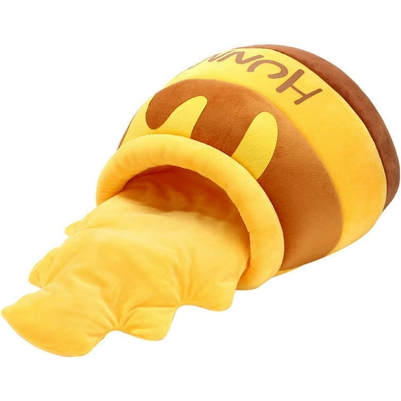 Tyenaza Cat Cave Bed, Warm Soft Removable Cushion Honey Pot Shape Cute Pet Bed House for Puppy