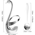 thumbnail image 2 of ORUYROP Silver Small Swan Base Holder With Silver 8 Pcs Flower Spoon Set,Stainless Steel Reusable Tea Scoops Stirring Spoon Coffee Spoon, 2 of 7