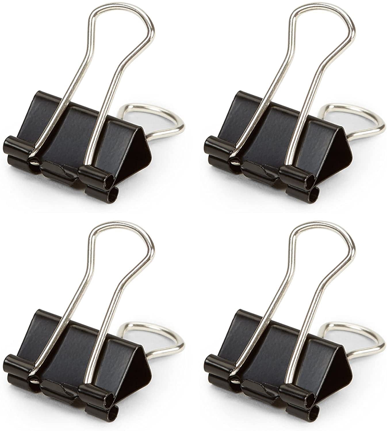 Binder Paper Clips, 12PCS Black Binder Clips, Mini Metal Foldback Clips ...