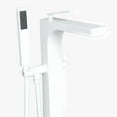 thumbnail image 4 of Westbrass 39" Floor Mount Ultra High Flow Tub Filler with Sleek Handheld Shower, Matte White, 4 of 15