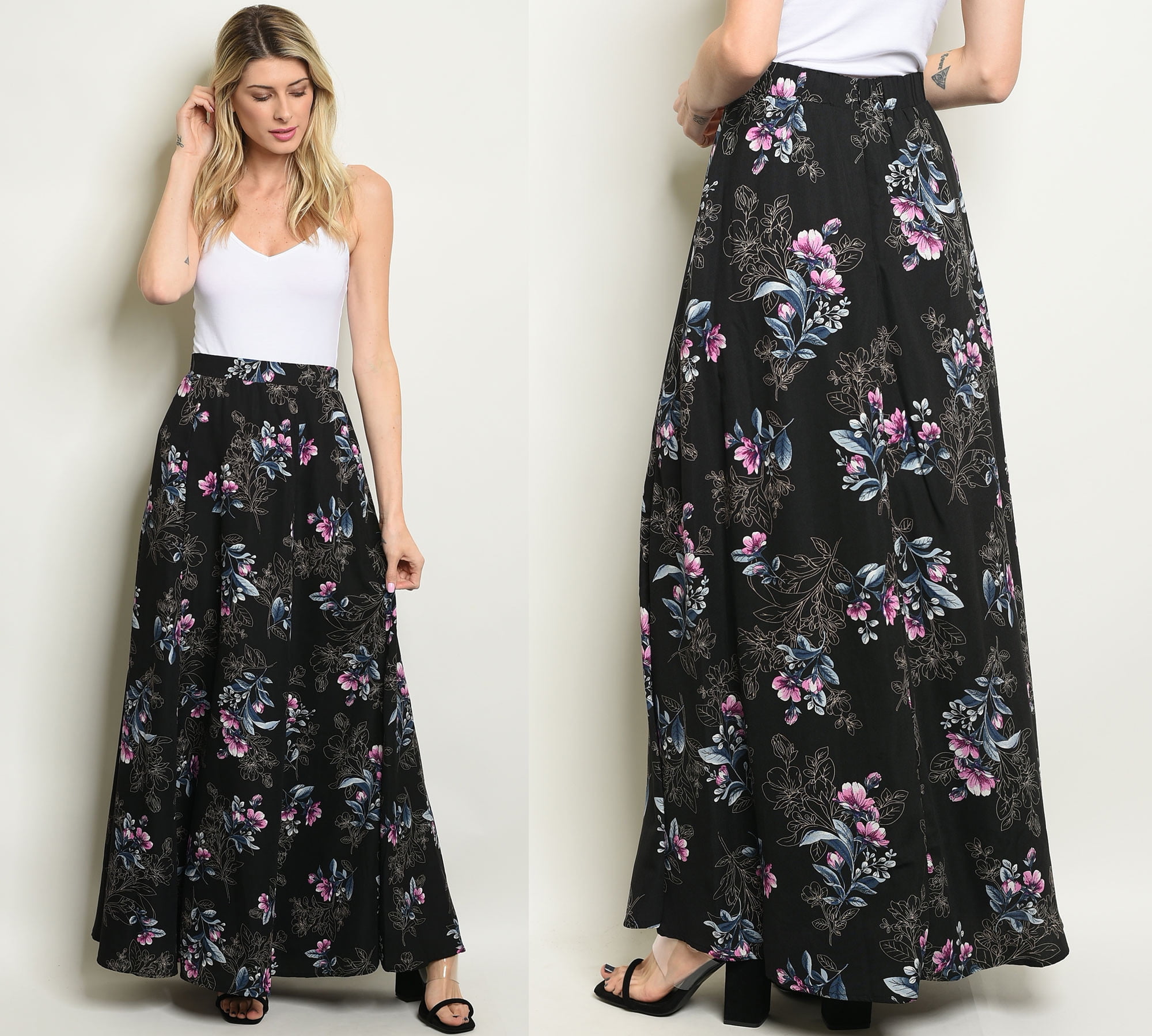 black maxi skirt walmart
