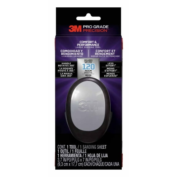 3M™ Pro Grade Precision™ Comfort & Performance Large Sanding Tool, 463-000-TRI-4, 3.7 in x 7 in