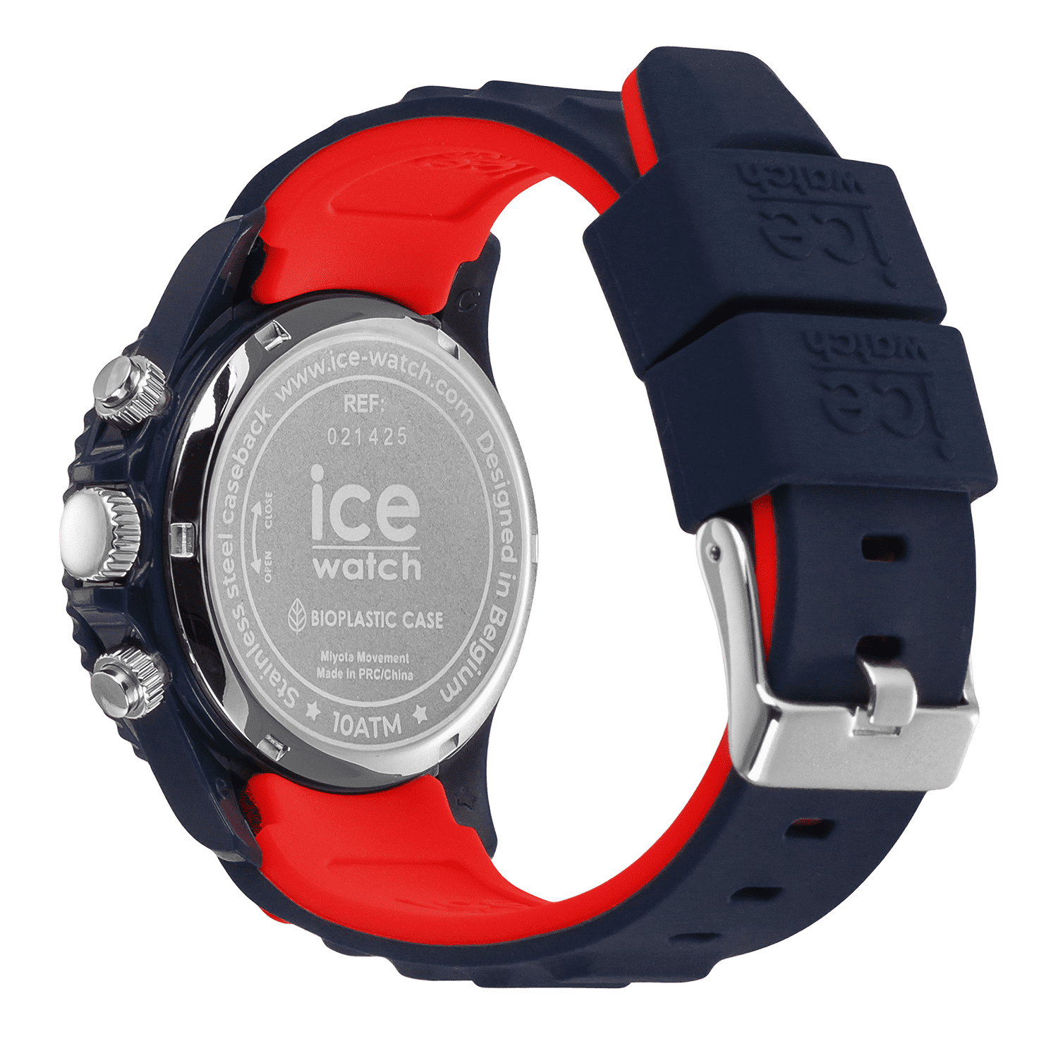 ICE-WATCH - ICE Chrono Dark Blue Red - Men's Chronograph Wristwatch with Silicon Strap - 021425 (Medium) - 10 ATM Water Resistant Watch for Men, Suitable for Swimming