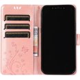thumbnail image 4 of 1 funda para iPhone 14 Pro, funda tipo cartera de cuero con estampado de mariposas, soporte inalámbrico con 3 ranuras para tarjetas, soporte de cierre magnético para iPhone 14 Pro de 6,1 pulgadas (oro rosa) JM, 4 of 5