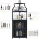 thumbnail image 5 of Industrial 5 niveles de esquina bar gabinete con glass holder-estilo rural liquor gabinete con estante y door para home bars y coffee bars, 5 of 7