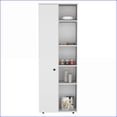 thumbnail image 3 of Kitchen Pantry Storage Cabinet | 67"H Modern White with 1 Door & 10 Shelves | Laminated Particle Board, 3 of 7