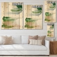 thumbnail image 4 of Designart 'Blue Green and Pink Spots Clouds' Modern Print on Natural Pine Wood, 4 of 5