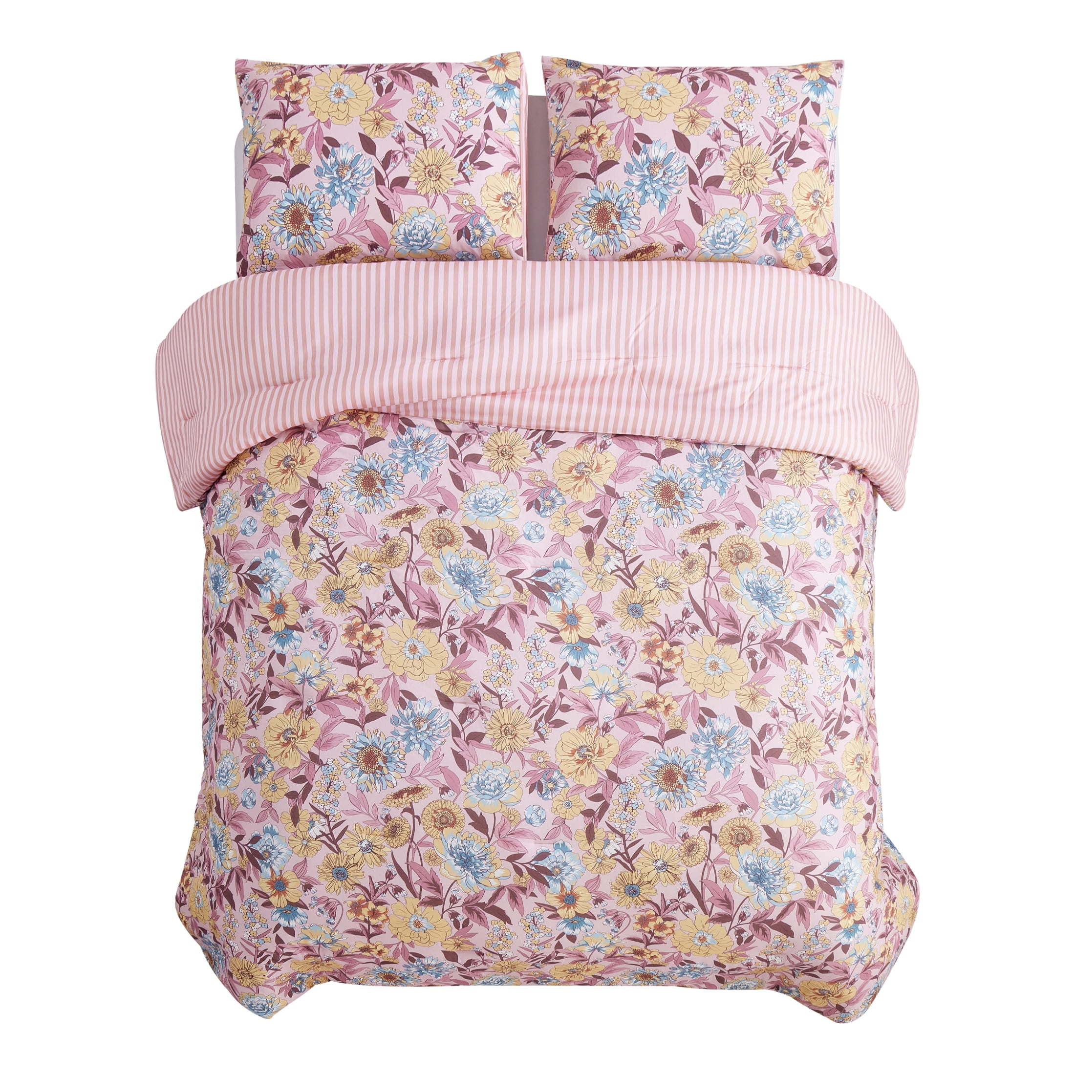 Mainstays Ensemble de draps à pois doubles Double, 4 pièces, Blanc