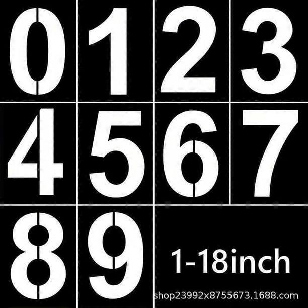 10pcs Large Number Stencils: 0-9 Reusable Digital Templates - Address Number Painting Templates For For Mailbox Signs Road Parking Lot Door Trucks