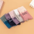 thumbnail image 4 of Women Winter Thickened Warm And Comfortable Imitation Velvet Cute Style Cartoon Cat Pattern Mid Calf Socks, 4 of 7
