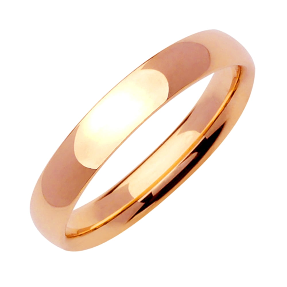 15.5 Women Ring Size Gemini Groom & Bride Flat Court Comfort Fit Rose Gold Titanium Wedding Rings Set Width 6mm & 4mm Men Ring Size 5.5 