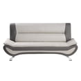 thumbnail image 7 of Modern Contemporary Living Room 3pc Sofa Set Sofa Loveseat Chair Beige Gray PU Luxury Furniture, 7 of 7