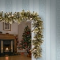 thumbnail image 2 of National Tree Company Artificial Christmas Garland, Green, Glittery Pine, Decorated With Pine Cones, Frosted Branches, Christmas Collection, 6 Feet, 2 of 5