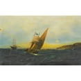 thumbnail image 3 of Constantinos Volanakis 14x11 Black Modern Framed Museum Art Print Titled - Sailing off the Coast, 3 of 5