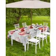 thumbnail image 3 of Red Christmas Balls Outdoor Tablecloth - 54x80 Inch Rectangle Dining Table Cover, Xmas Poinsettia Botanical Grey Waterproof Outdoor Table Cloth with Umbrella Hole & Zipper for Picnic/Patio, 3 of 5