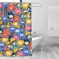 thumbnail image 3 of DouZhe Funny Cute Monsters Cartoon Pattern Shower Curtain, Waterproof Bath Curtains for Bathroom Decorations, 72 x 72 inches, 3 of 7