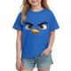 thumbnail image 4 of Tops de Manga Corta Linda con Impresión de Expresión Linda de Color Sólido para Niños Niños Niñas, Camiseta Cómoda Suelta para la Temporada Escolar, 4 of 8