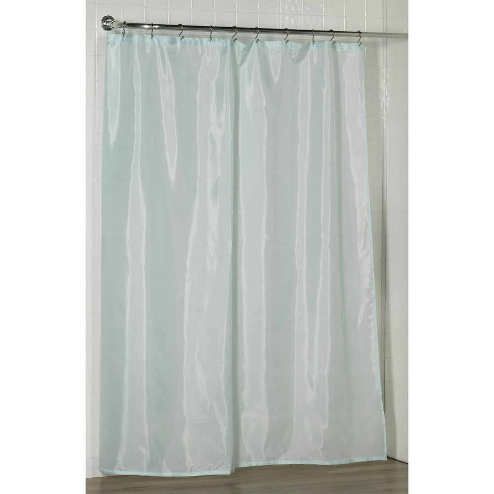 StandardSized Polyester Fabric Shower Curtain Liner in Spa Blue