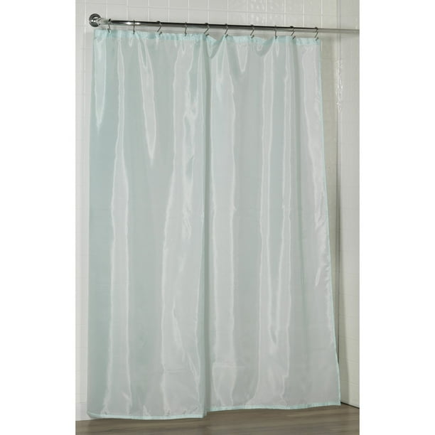 Standard Sized Polyester Fabric Shower Curtain Liner In Spa Blue Com Polyester Fabric Shower Curtain Liner, What Is A Standard Size Shower Curtain Liner