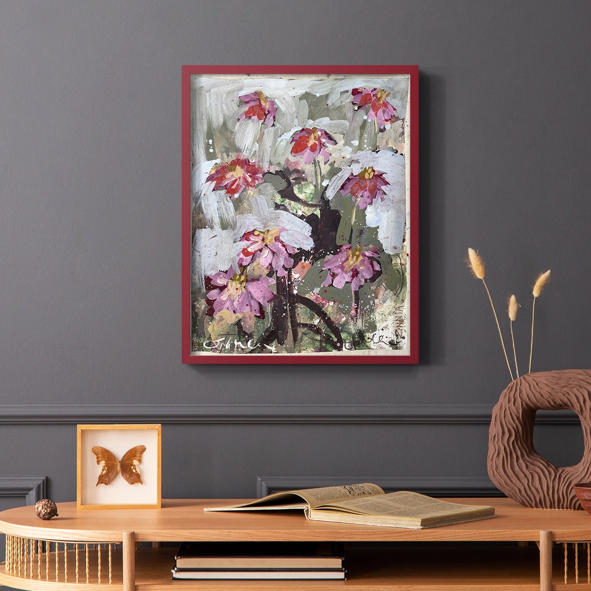 Zinnia I Framed Print - Solid Wood in Single Picture Frame Solid Wood 2 Framed Print