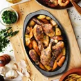thumbnail image 5 of 13-Inch Oval Roaster with Lid, Enameled Steel, 7 LB Poultry Capacity, 932°F Heat Resistant, Dishwasher Safe, Black, 5 of 7