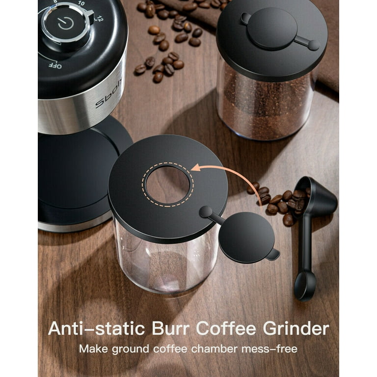 Review Analysis + Pros/Cons - Sboly Conical Burr Coffee Grinder Stainless  Steel Adjustable Burr Mill with 19 Precise Grind Settings Electric Coffee  Grinder for Drip Percolator French Press American and Turkish Coffee Makers