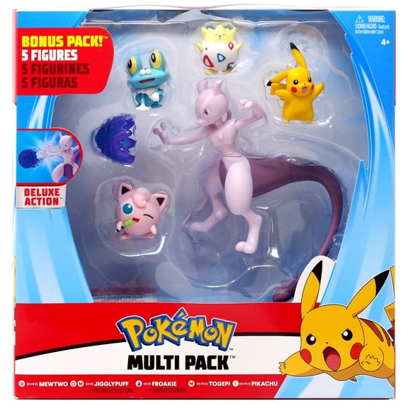 Pokemon Mewtwo, Jigglypuff, Froakie, Togepi & Pikachu Multi Figure 5-Pack
