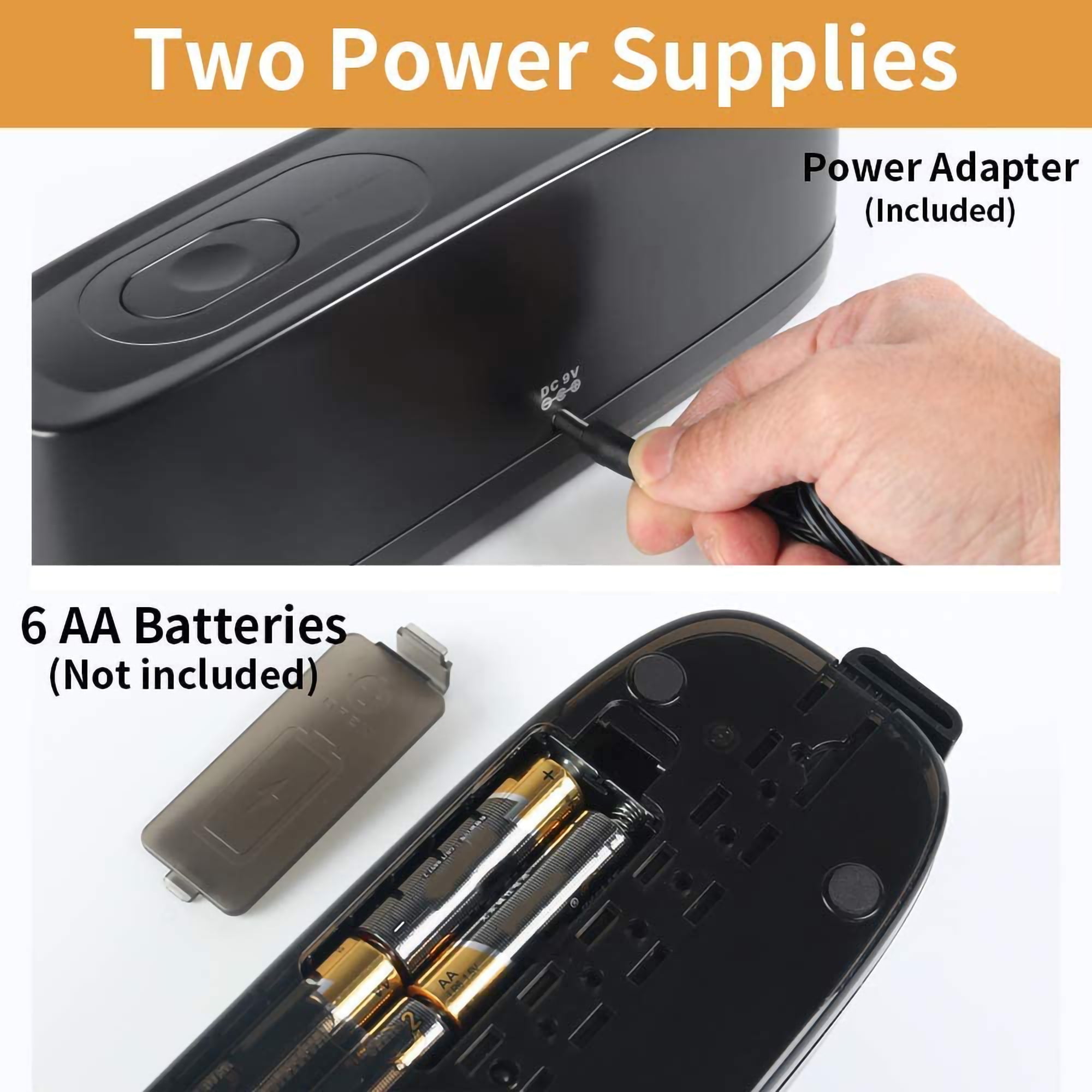 AFMAT 3 Hole Puncher, Electric or Battery Powered Hole Punch, 20 Sheet Capacity, Reduced Effort, Black