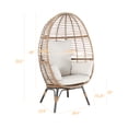 Iwicker Steel Wicker Egg Chair Outdoor Indoor Lounger with Stand and