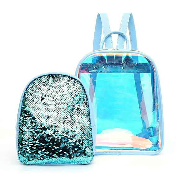 Bangcool Clear Backpack Fashion Waterproof Backpack Purse School Backpack with Sequin Bag