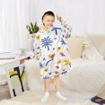 thumbnail image 6 of FORMRS Wearable Blanket Hoodie with Sleeves for Kids Cozy Flannel Sweatshirt, Tropical Rhythm, 6 of 7