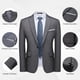 thumbnail image 4 of Conjunto de traje WULFUL para hombre, chaqueta tipo blazer ajustada con un botón, 4 of 5
