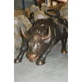 thumbnail image 6 of Nifao Wall Street Bull - Giant Bronze Statue – Garden Outdoor Decor Sculpture, 30"L x 82"W x 47"H, 6 of 10