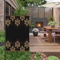 thumbnail image 3 of Vintage Flower House Flag 28 x 40 Inches, Gold Floral Lace on Black Geometric Texture Farmhouse Weather Proof Outdoor Patio Flags Double Sided Small House Decoration for Yard Lawn Outside Home, 3 of 9