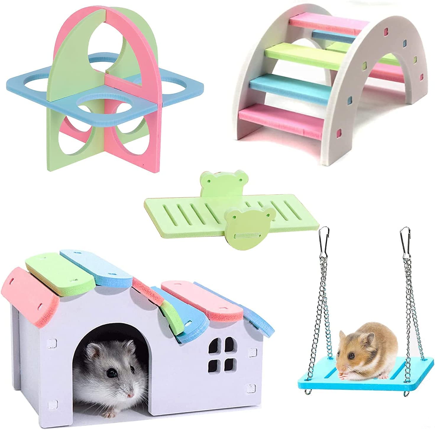 YUEKUA Guinea Pig Bed, Hamster Hideout Small Animal Cage Accessories ...