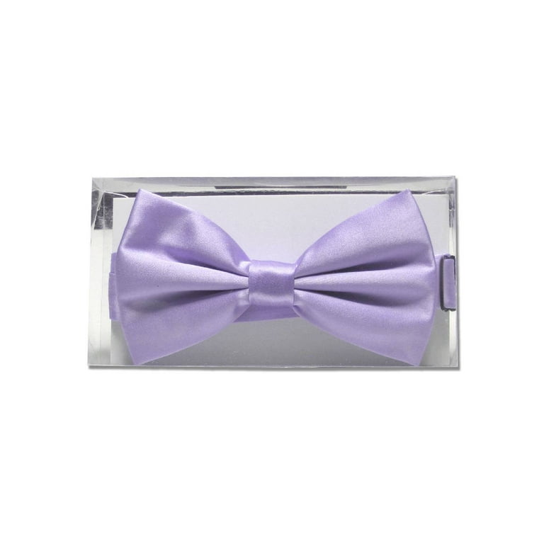 100% SILK BOWTIE Solid LILAC Purple Color Men's Bow Tie for Tuxedo