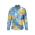 thumbnail image 6 of OHMZYZO Long Sleeve Button Down Shirts for Men Tropical Floral Print Hawaiian Shirt Casual Beach Vacation Blouse with Chest Pocket, 6 of 7