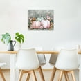 thumbnail image 2 of Fall Thanksgiving Canvas Wall Art Watercolor Pumpkin Floral on Rural Gray Wood Boards Wall Art Autumn Thanksgiving Framed Home Decor for Kitchen Bedroom Living Room Easy to Hang,12x12 Inches, 2 of 5