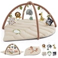 thumbnail image 1 of Agenda Baby Play Gym Blissful en forma de hoja con 6 juguetes, color beige, 1 of 7