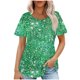 thumbnail image 1 of Tops de Ajuste Suelto para las Mujeres de Manga Corta Cuello Redondo Color Sólido, Estante de Imitación de Moda Casual, 1 of 6